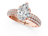 Rose gold Pear Cut Pave Diamond Engagement Ring with Channel Set Band and Four-Prong Setting_21