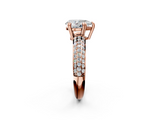 Rose gold Pear Cut Pave Diamond Engagement Ring with Channel Set Band and Four-Prong Setting_22