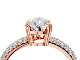 Rose gold Pear Cut Pave Diamond Engagement Ring with Channel Set Band and Four-Prong Setting_24