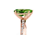 Rose gold Pear Cut Peridot Engagement Ring with Side Stone Accents and Four-Prong Setting_65