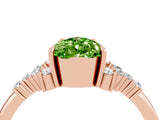 Rose gold Pear Cut Peridot Ring with Side Stones and Four-Prong Setting_40
