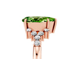 Rose gold Pear Cut Peridot Ring with Side Stones and Four-Prong Setting_41
