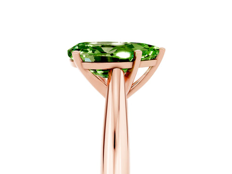 Rose gold Pear Cut Peridot Solitaire Engagement Ring with Cathedral Setting and Four-Prong Mount_17