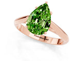 Rose gold Pear Cut Peridot Solitaire Engagement Ring with Cathedral Setting and Four-Prong Mount_25