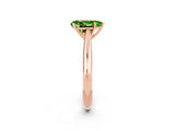 Rose gold Pear Cut Peridot Solitaire Engagement Ring with Cathedral Setting and Four-Prong Mount_26