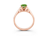 Rose gold Pear Cut Peridot Solitaire Engagement Ring with Cathedral Setting and Four-Prong Mount_27
