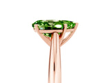Rose gold Pear Cut Peridot Solitaire Engagement Ring with Cathedral Setting and Four-Prong Mount_29