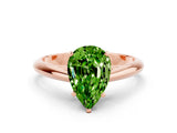 Rose gold Pear Cut Peridot Solitaire Engagement Ring with Cathedral Setting and Four-Prong Mount_66