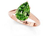 Rose gold Pear Cut Peridot Solitaire Engagement Ring with Cathedral Setting and Four-Prong Mount_67