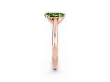 Rose gold Pear Cut Peridot Solitaire Engagement Ring with Cathedral Setting and Four-Prong Mount_68