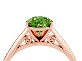 Rose gold Pear Cut Peridot Solitaire Engagement Ring with Cathedral Setting and Four-Prong Mount_70