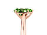 Rose gold Pear Cut Peridot Solitaire Engagement Ring with Cathedral Setting and Four-Prong Mount_71