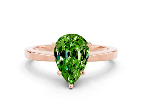 Rose gold Pear Cut Peridot Solitaire Engagement Ring with Classic Band and Four-Prong Setting_24