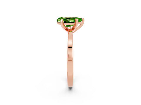 Rose gold Pear Cut Peridot Solitaire Engagement Ring with Classic Band and Four-Prong Setting_26