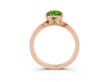 Rose gold Pear Cut Peridot Solitaire Engagement Ring with Classic Band and Four-Prong Setting_27