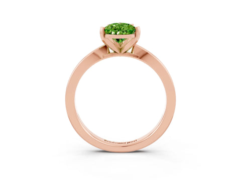 Rose gold Pear Cut Peridot Solitaire Engagement Ring with Classic Band and Four-Prong Setting_27