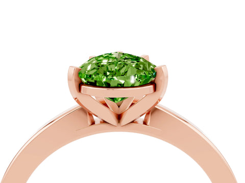Rose gold Pear Cut Peridot Solitaire Engagement Ring with Classic Band and Four-Prong Setting_28