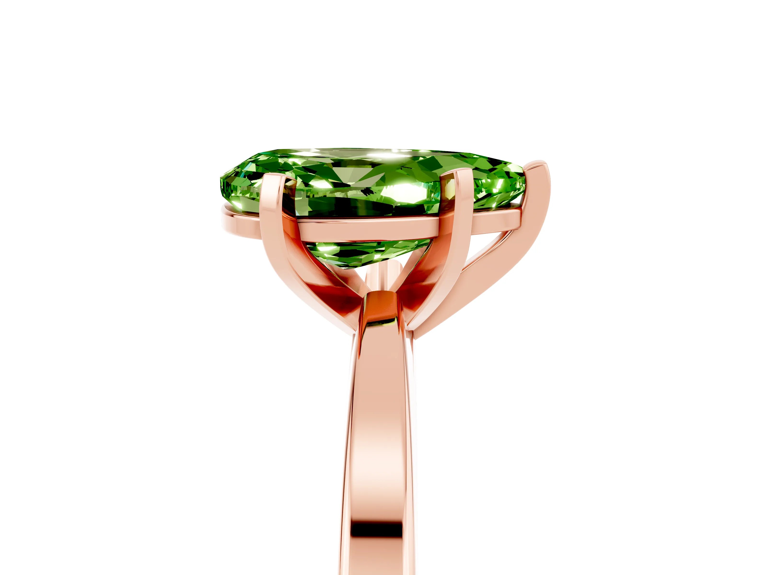 Rose gold Pear Cut Peridot Solitaire Engagement Ring with Classic Band and Four-Prong Setting_29