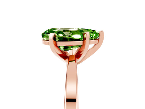 Rose gold Pear Cut Peridot Solitaire Engagement Ring with Classic Band and Four-Prong Setting_29