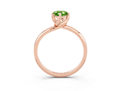 Rose gold Pear Cut Peridot Solitaire Engagement Ring with Four-Prong Setting and Classic Band_15