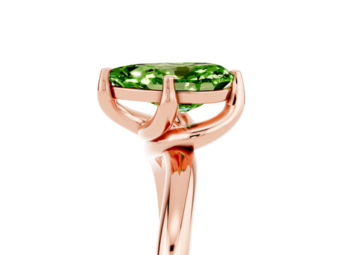 Rose gold Pear Cut Peridot Solitaire Engagement Ring with Four-Prong Setting and Classic Band_17