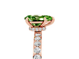 Rose gold Pear Cut Peridot Solitaire Engagement Ring with Pavé Band and Four-Prong Setting_5