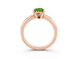 Rose gold Pear Cut Peridot Solitaire Engagement Ring with Round Band and Four-Prong Setting_3