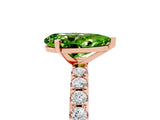 Rose gold Pear Cut Peridot Solitaire Pavé Band with Four-Prong Setting_5