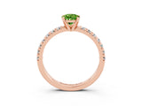 Rose gold Pear Cut Peridot Solitaire Pavé Engagement Ring with Round Band and Prong Setting_15