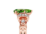 Rose gold Pear Cut Peridot Solitaire Ring with Filigree Band and Four-Prong Setting_29