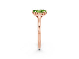 Rose gold Pear Cut Peridot Solitaire Ring with Flower Prong Setting and Classic Band_38