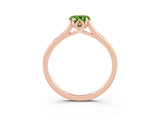 Rose gold Pear Cut Peridot Solitaire Ring with Flower Prong Setting and Classic Band_39