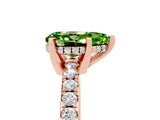Rose gold Pear Cut Peridot Solitaire Ring with Round  Pavé Band and Four-Prong Setting_49