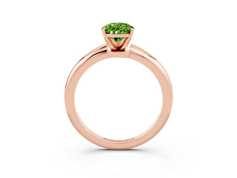 Rose gold Pear Cut Peridot Solitaire Ring with Six-Prong Setting and Classic Band_3