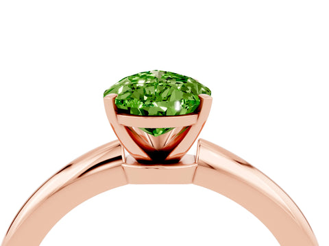 Rose gold Pear Cut Peridot Solitaire Ring with Six-Prong Setting and Classic Band_4