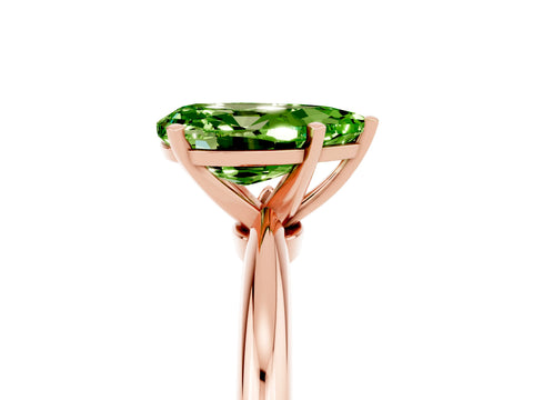 Rose gold Pear Cut Peridot Solitaire Ring with Six-Prong Setting and Classic Band_5