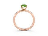 Rose gold Pear Cut Peridot Solitaire Ring with Thin Band and Four-Prong Setting_15