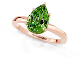Rose gold Pear Cut Peridot Solitaire Ring with Thin Band and Prong Setting_13