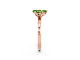 Rose gold Pear Cut Peridot Solitaire Ring with Thin Band and Prong Setting_14