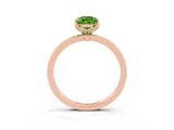 Rose gold Pear Cut Peridot Solitaire Ring with Thin Band and Prong Setting_15