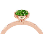 Rose gold Pear Cut Peridot Solitaire Ring with Thin Band and Prong Setting_16