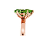 Rose gold Pear Cut Peridot Solitaire Ring with Thin Band and Prong Setting_17