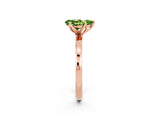 Rose gold Pear Cut Peridot Solitaire Ring with Thin Band and Prong Setting_26