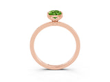 Rose gold Pear Cut Peridot Solitaire Ring with Thin Band and Prong Setting_27