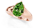 Rose gold Pear Cut Peridot Solitaire Ring with Wide Band and Prong Setting_1