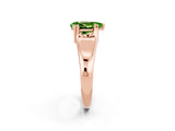 Rose gold Pear Cut Peridot Solitaire Ring with Wide Band and Prong Setting_2