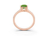 Rose gold Pear Cut Peridot Solitaire Ring with Wide Band and Prong Setting_3