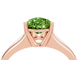 Rose gold Pear Cut Peridot Solitaire Ring with Wide Band and Prong Setting_4