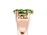 Rose gold Pear Cut Peridot Solitaire Ring with Wide Band and Prong Setting_5