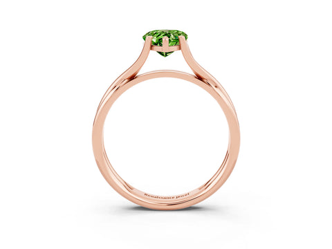 Rose gold Pear Cut Peridot Solitaire Twist Band Prong Setting Ring_27